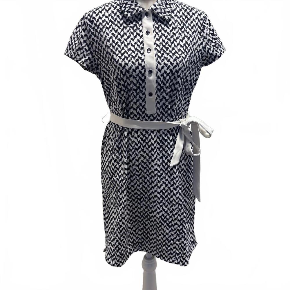 Tommy Bahama Island Zone Geo Print Shirt Dress w/ Belt Golf